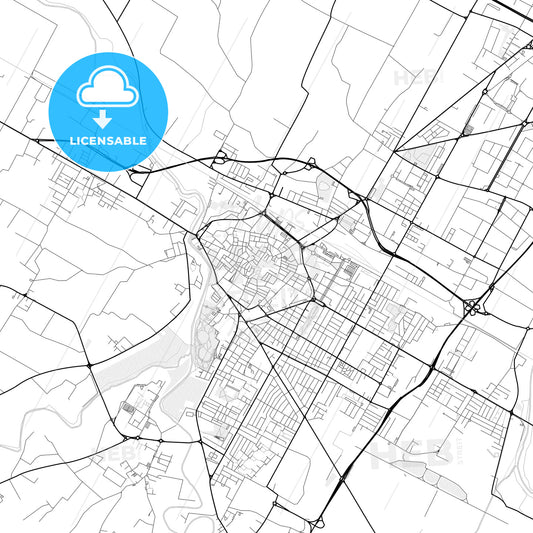 Vector PDF map of Forlì, Italy