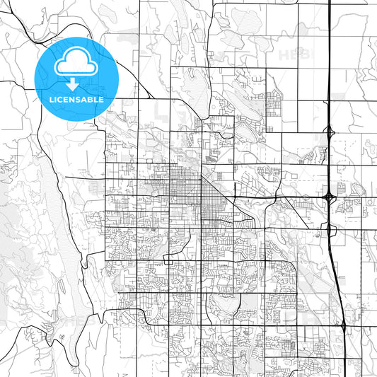 Vector PDF map of Fort Collins, Colorado, United States