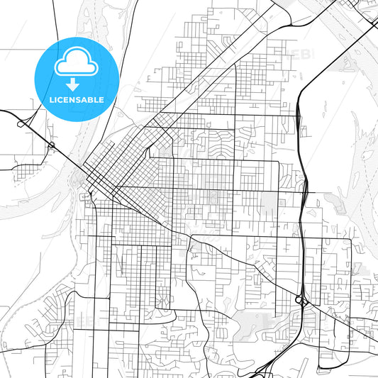 Vector PDF map of Fort Smith, Arkansas, United States