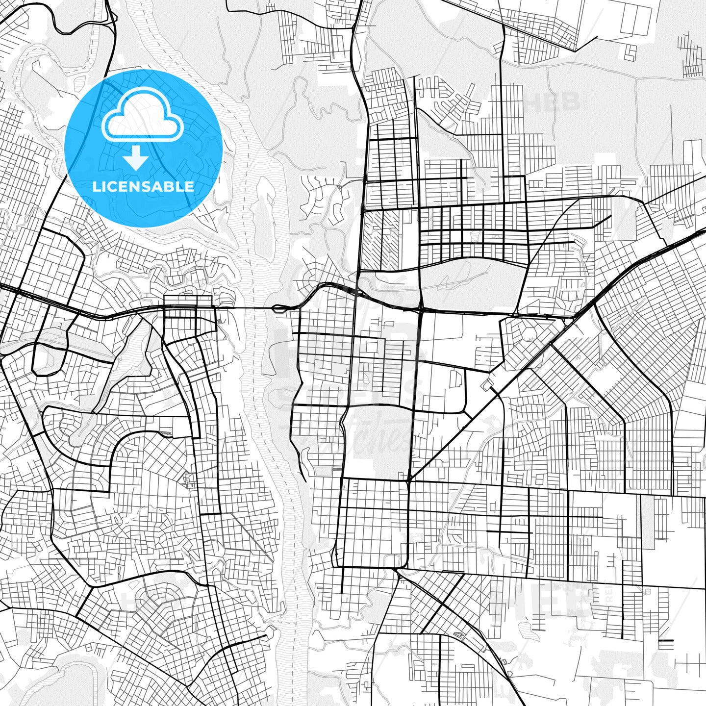 Vector PDF map of Foz do Iguacu, Brazil