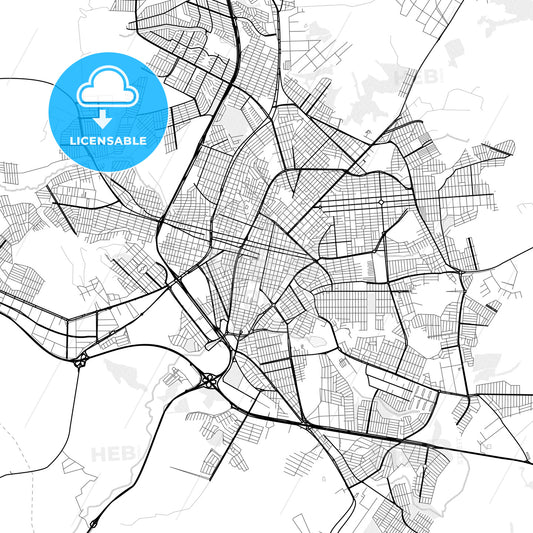 Vector PDF map of Franca, Brazil