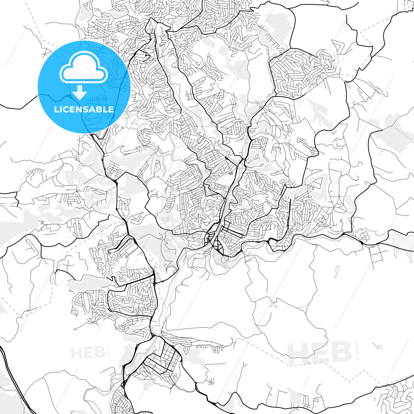 Vector PDF map of Franco da Rocha, Brazil