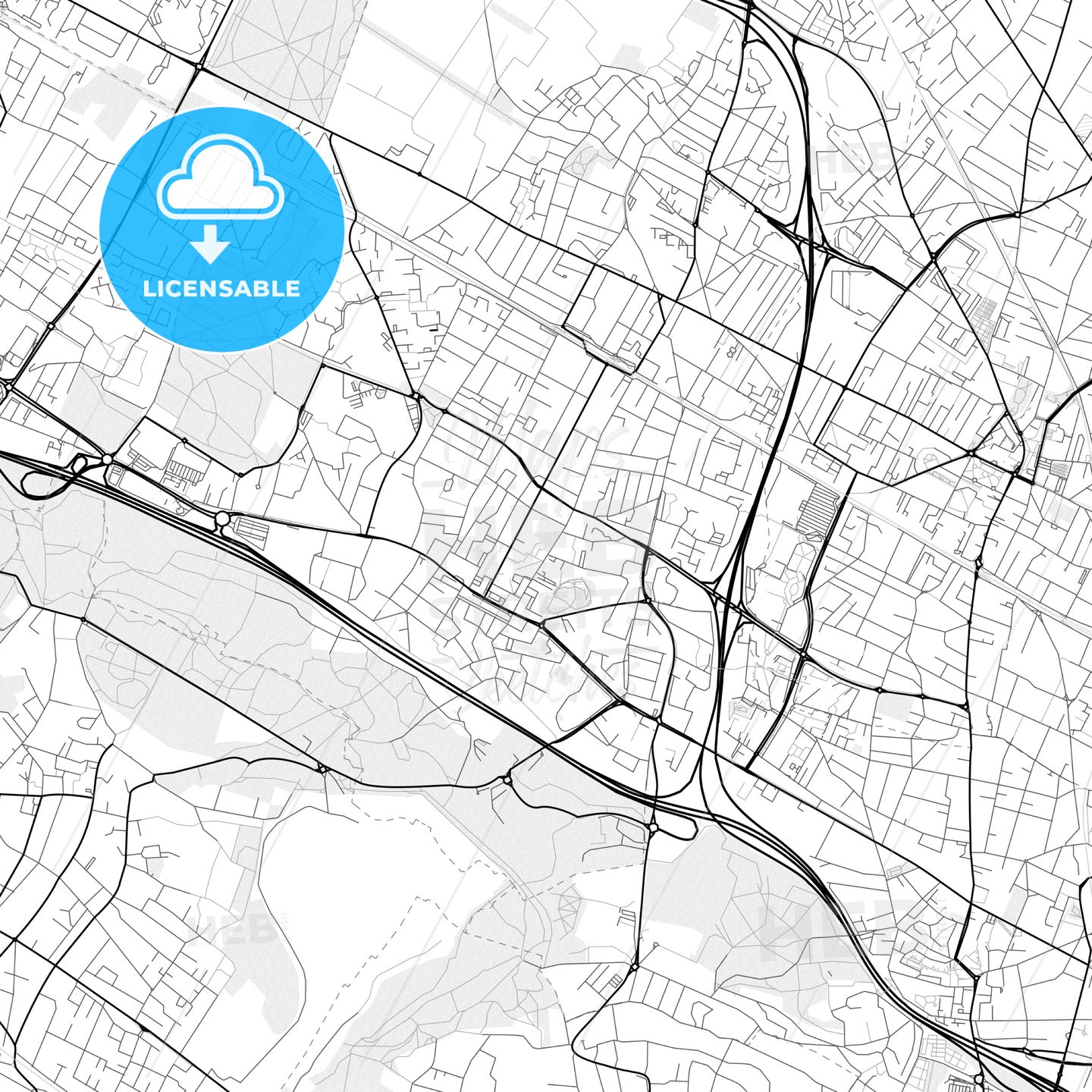 Vector PDF map of Franconville, France