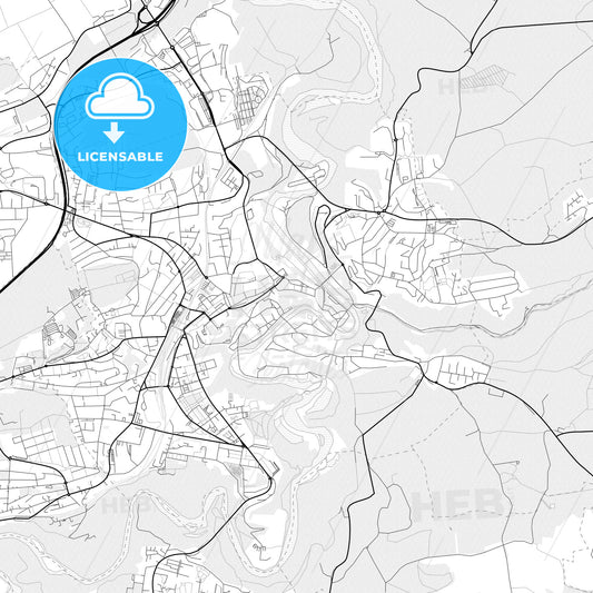 Vector PDF map of Fribourg, Switzerland