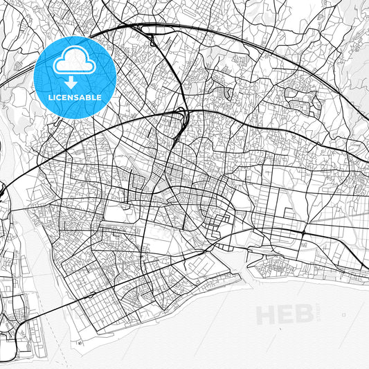 Vector PDF map of Fuji, Japan