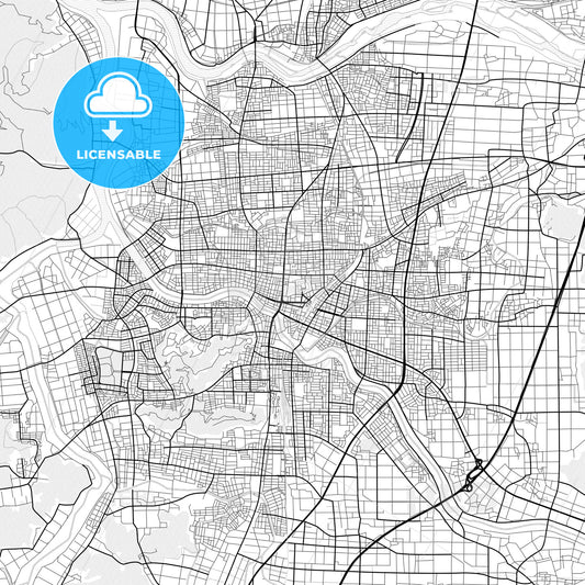 Vector PDF map of Fukui, Japan