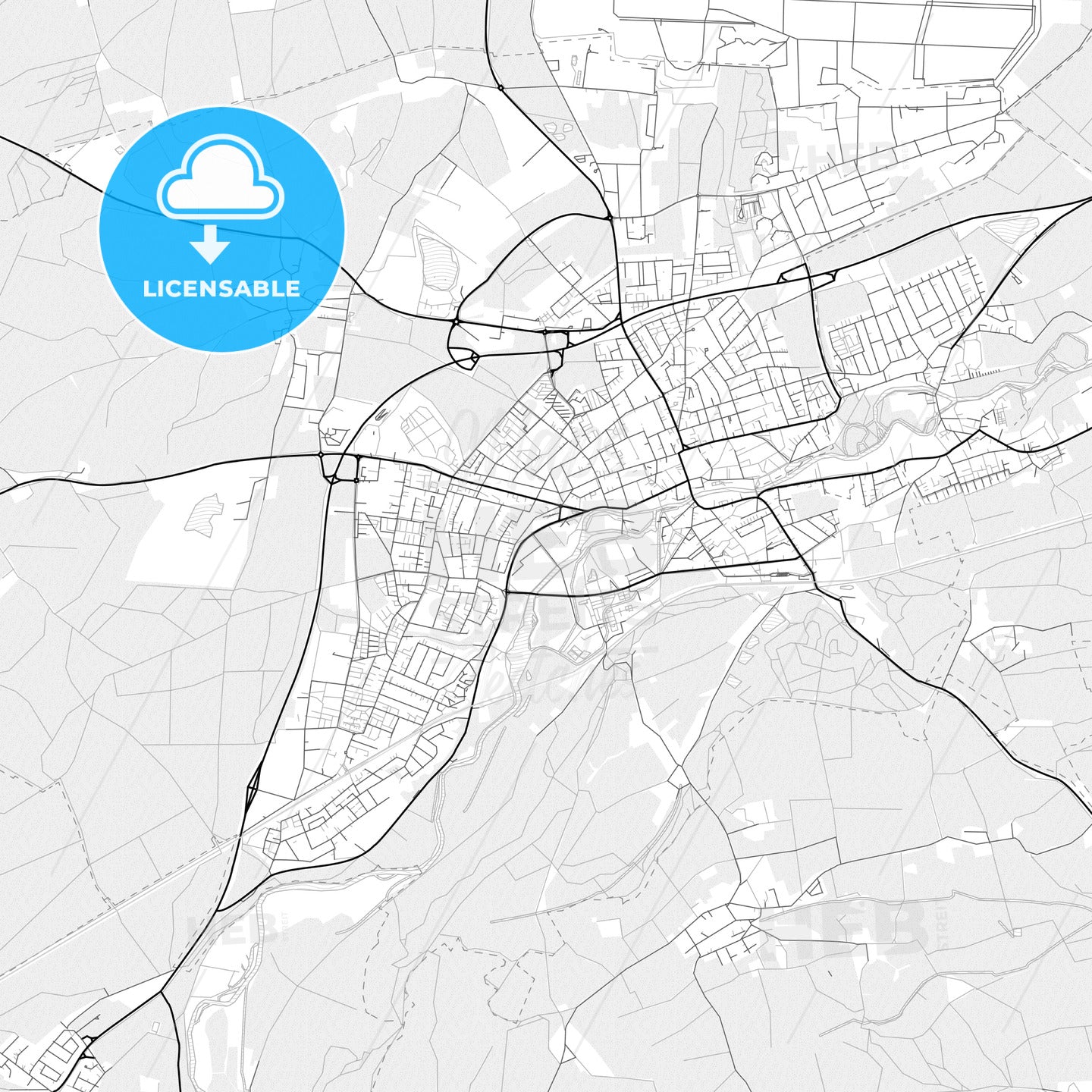 Vector PDF map of Furstenfeldbruck, Germany