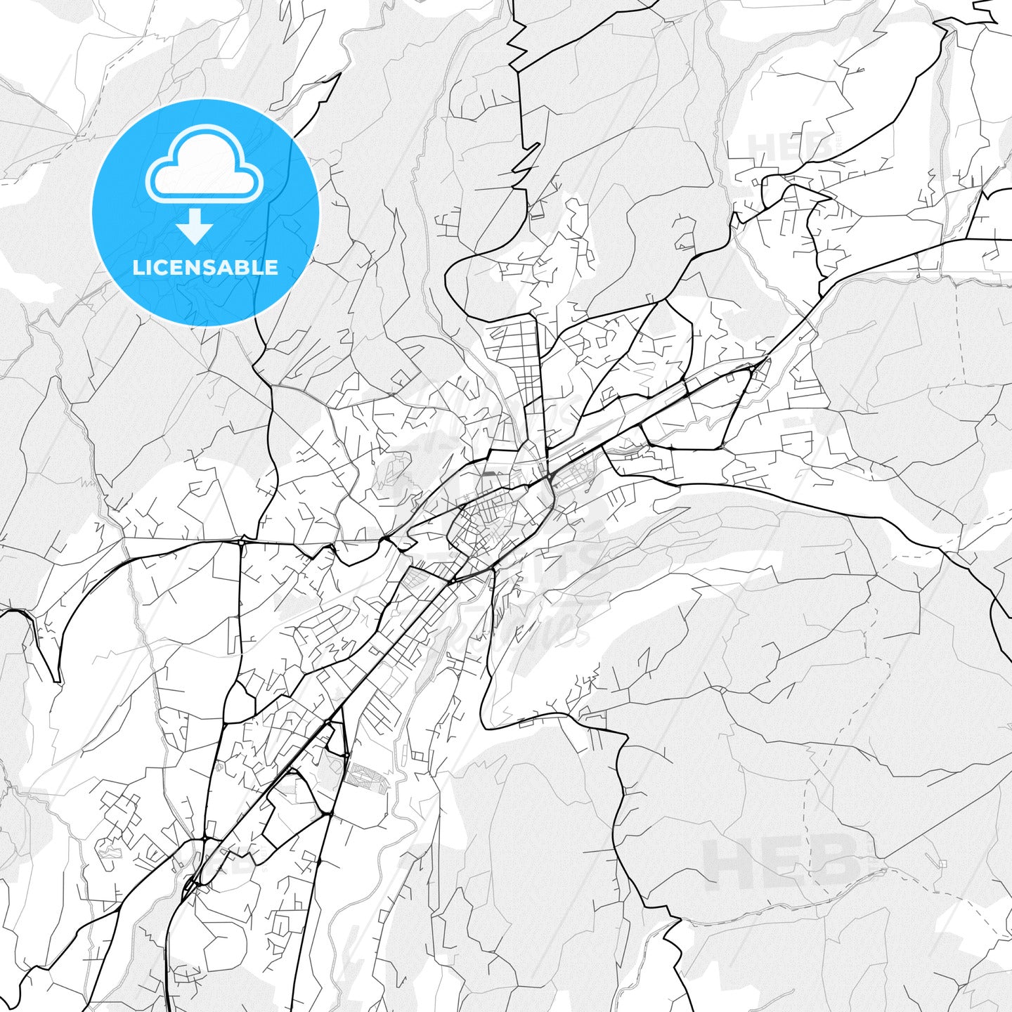 Vector PDF map of Gap, France