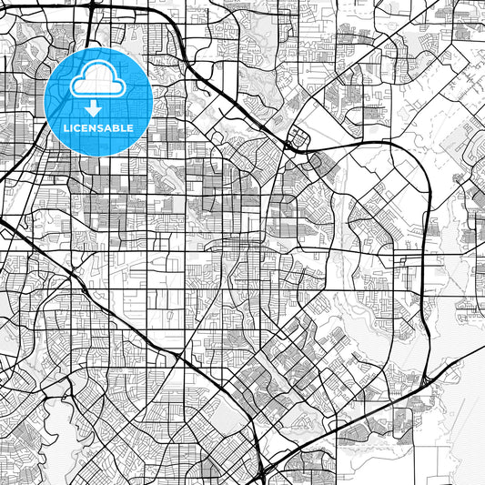 Vector PDF map of Garland, Texas, United States