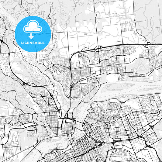 Vector PDF map of Gatineau, Canada