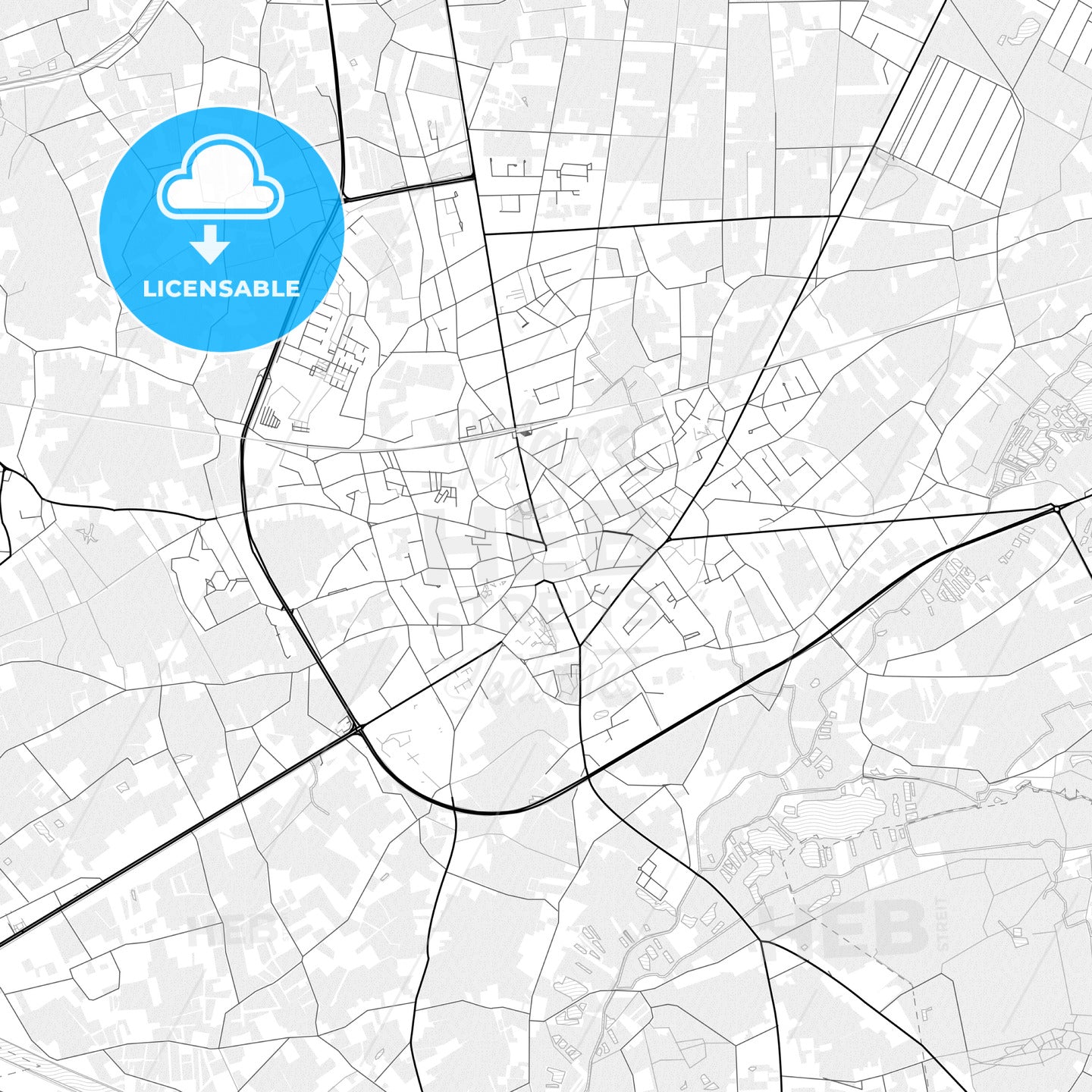Vector PDF map of Geel, Belgium