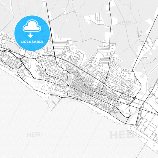 Vector PDF map of Gela, Italy