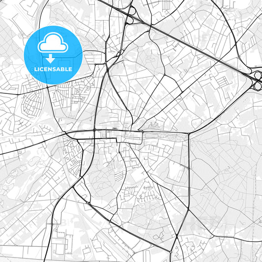 Vector PDF map of Genk, Belgium