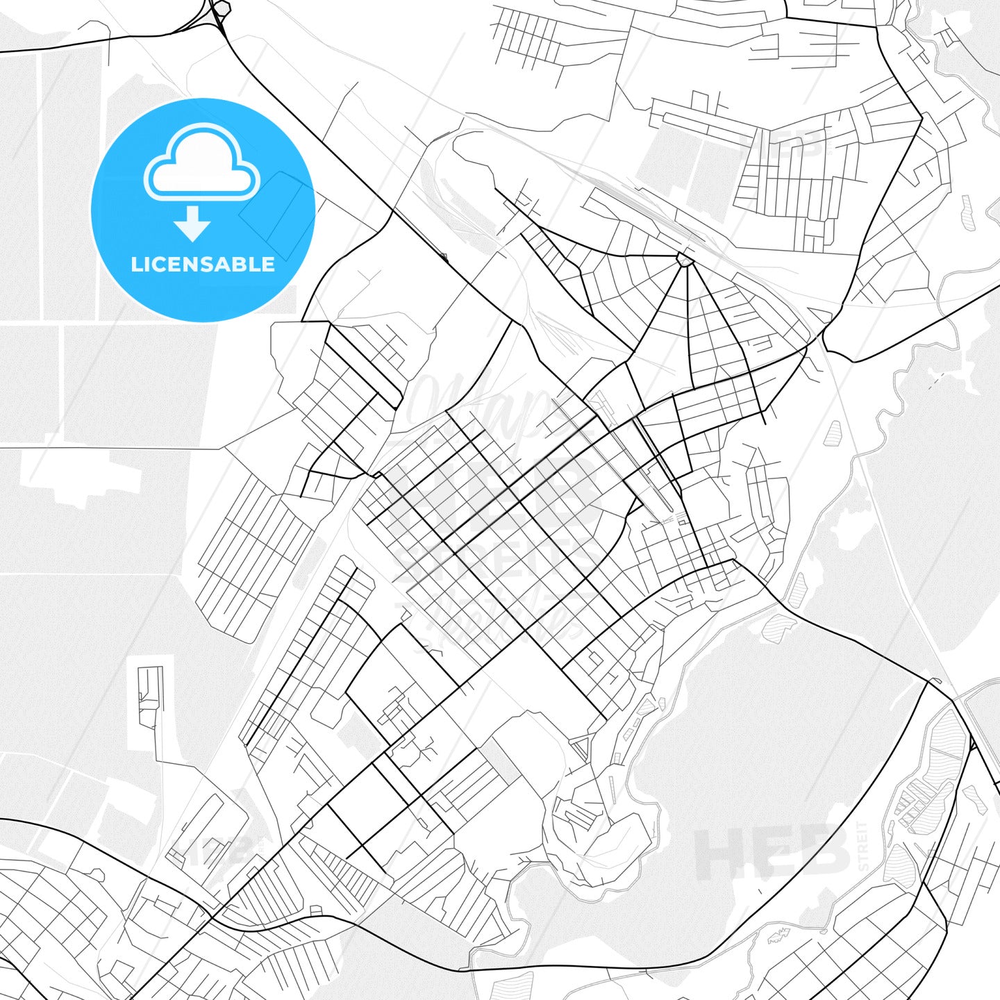 Vector PDF map of Georgiyevsk, Russia