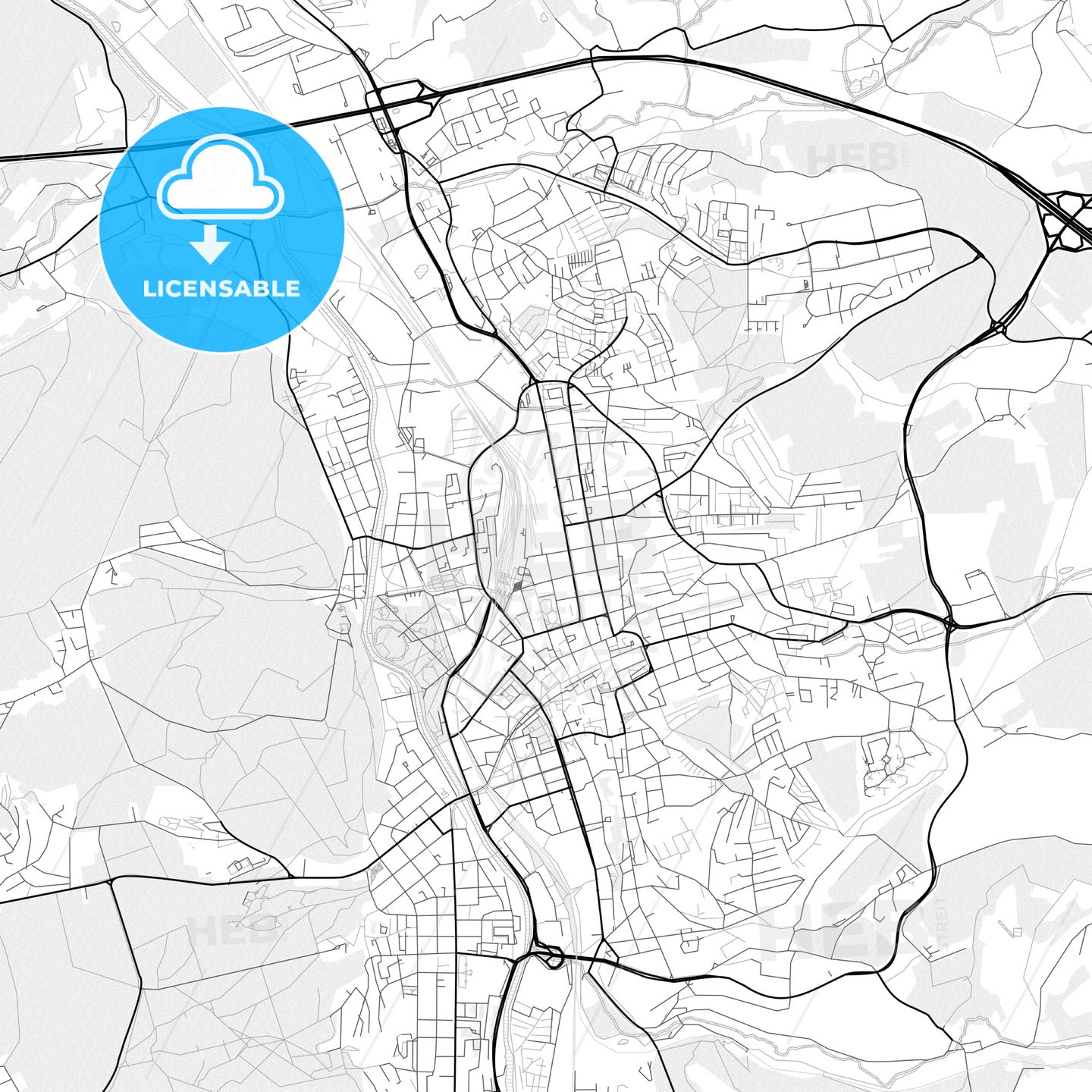 Vector PDF map of Gera, Germany