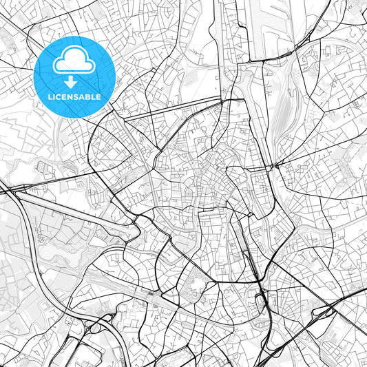 Vector PDF map of Ghent, Belgium