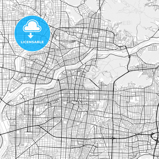 Vector PDF map of Gifu, Japan