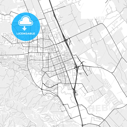 Vector PDF map of Gilroy, California, United States