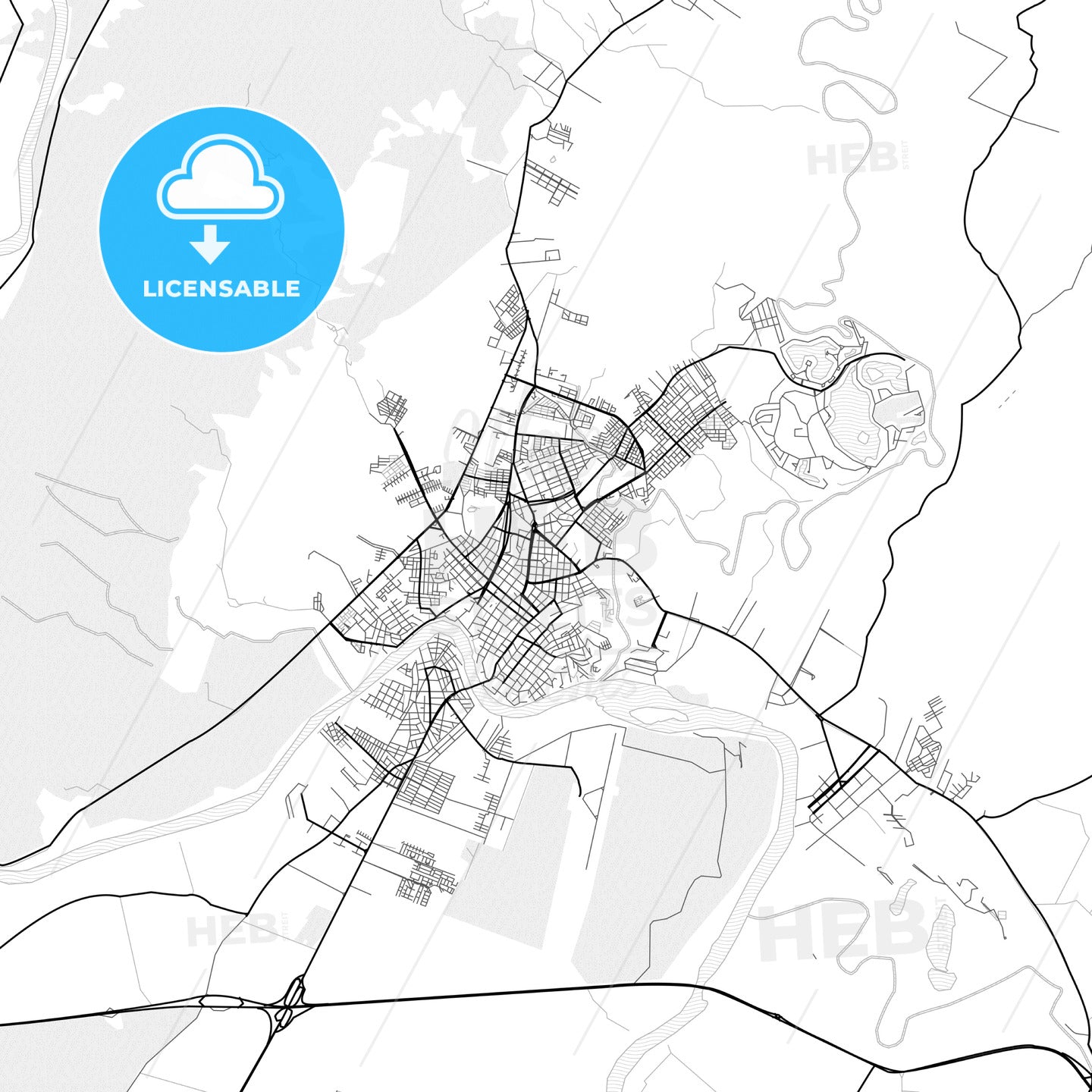 Vector PDF map of Girardot City, Colombia