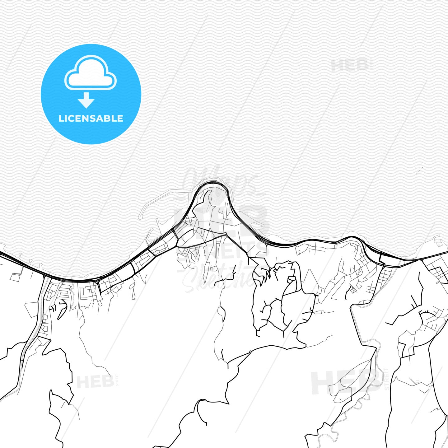 Vector PDF map of Giresun, Turkey