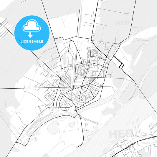 Vector PDF map of Giurgiu, Romania