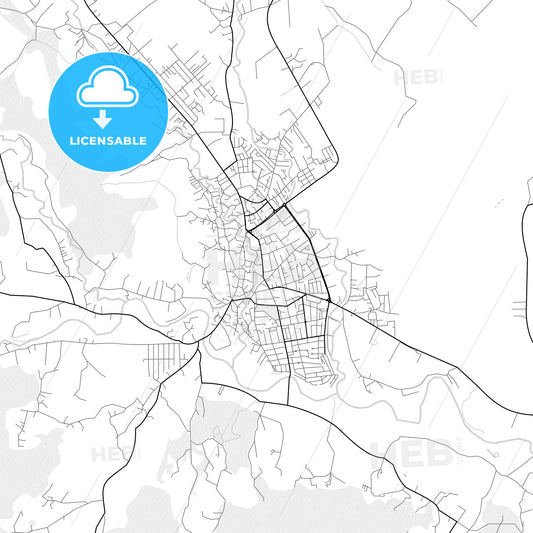 Vector PDF map of Gjakovë / Đakovica, Kosovo