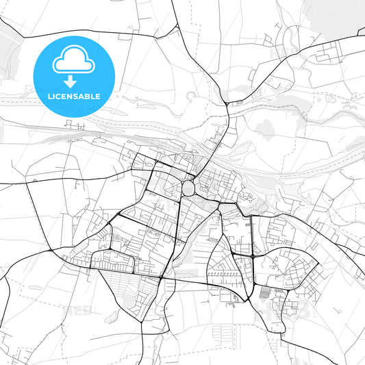 Vector PDF map of Głogów, Poland