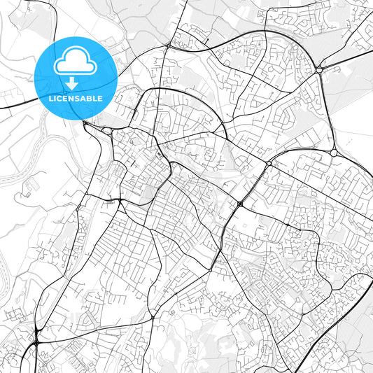 Vector PDF map of Gloucester, England