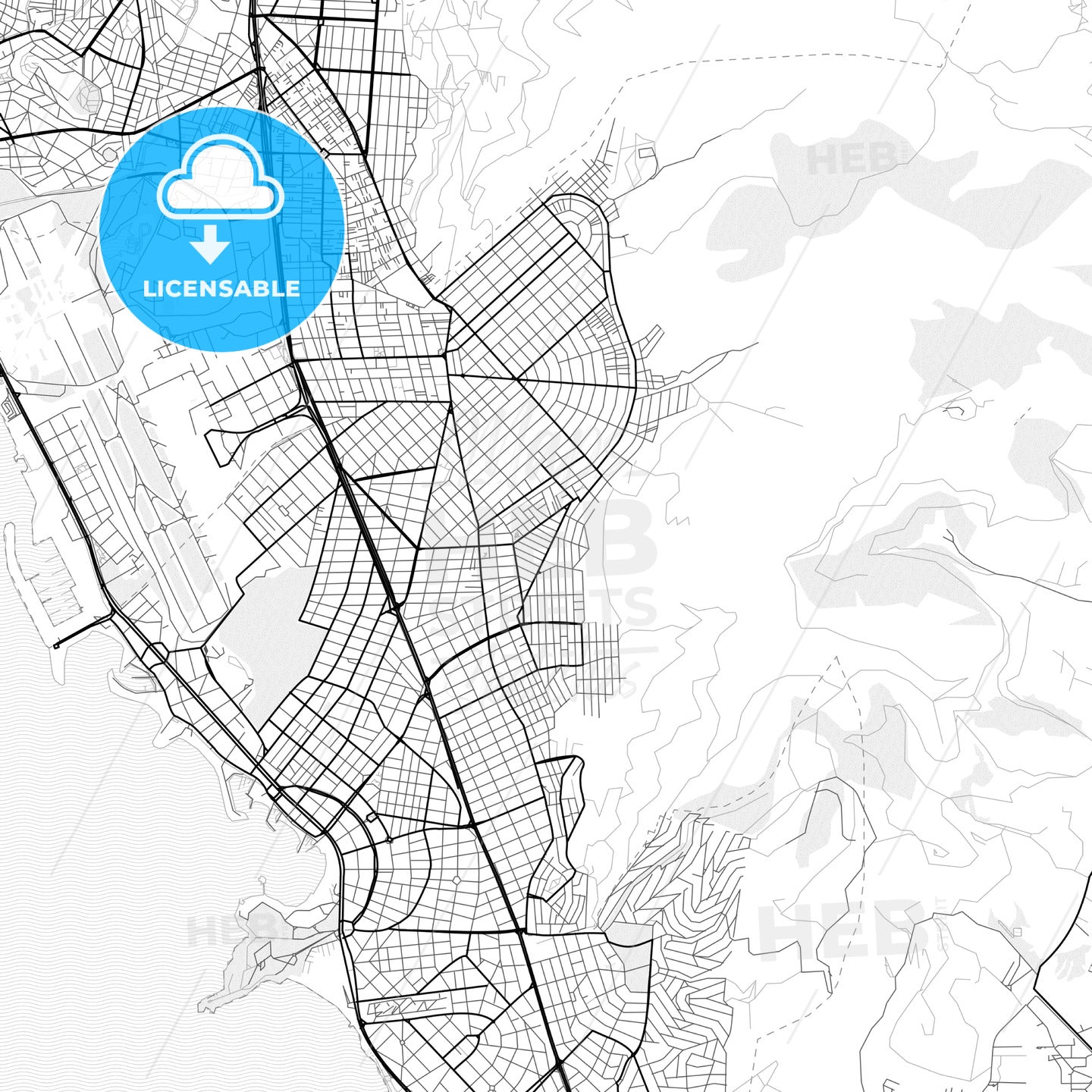 Vector PDF map of Glyfada, Greece