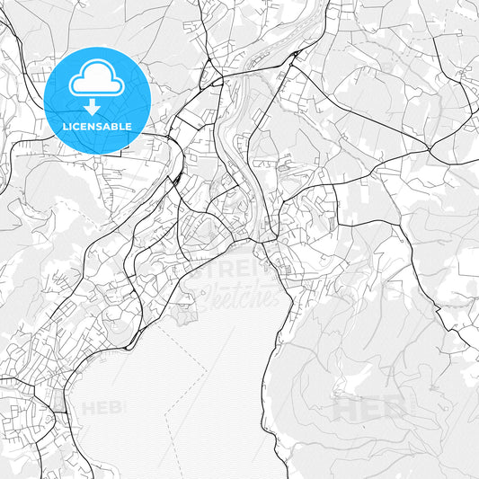 Vector PDF map of Gmunden, Austria