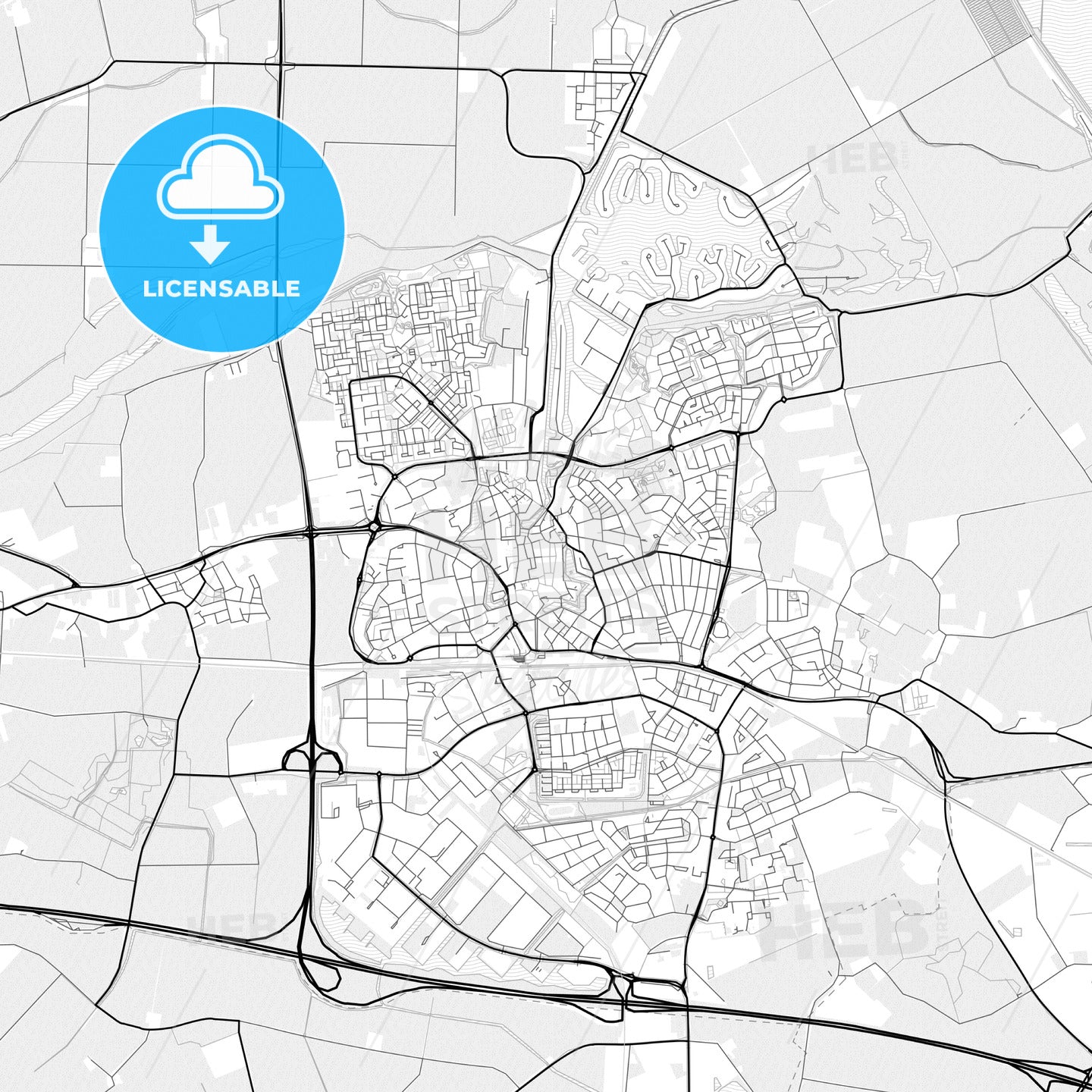 Vector PDF map of Goes, Netherlands