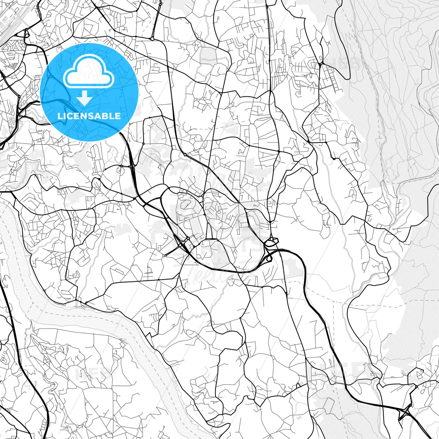 Vector PDF map of Gondomar, Portugal
