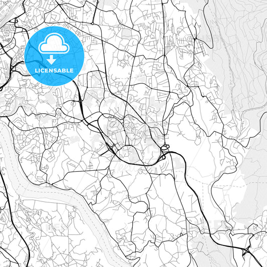 Vector PDF map of Gondomar, Portugal