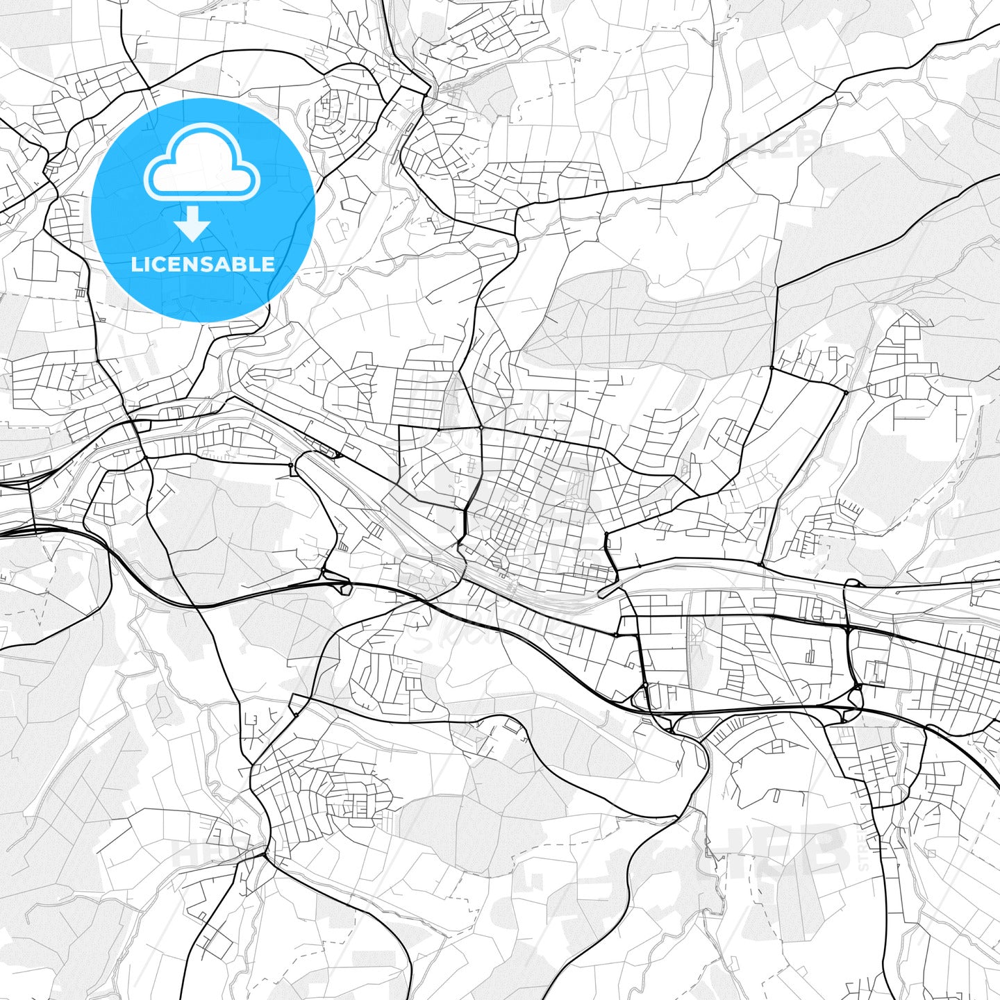 Vector PDF map of Goppingen, Germany