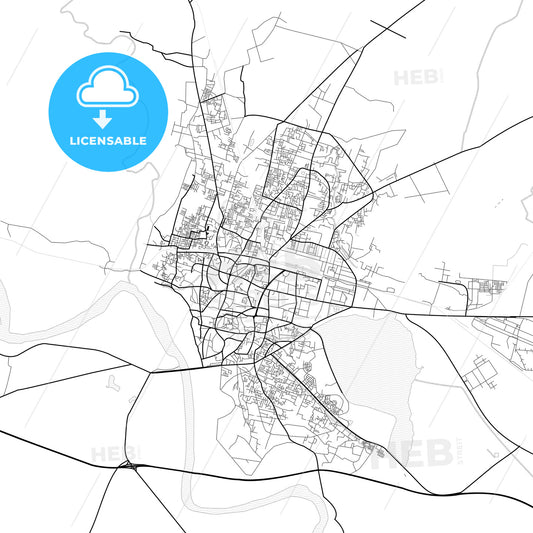 Vector PDF map of Gorakhpur, India