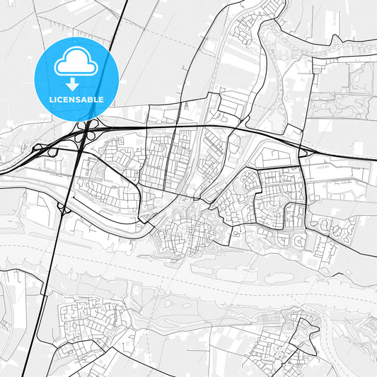 Vector PDF map of Gorinchem, Netherlands