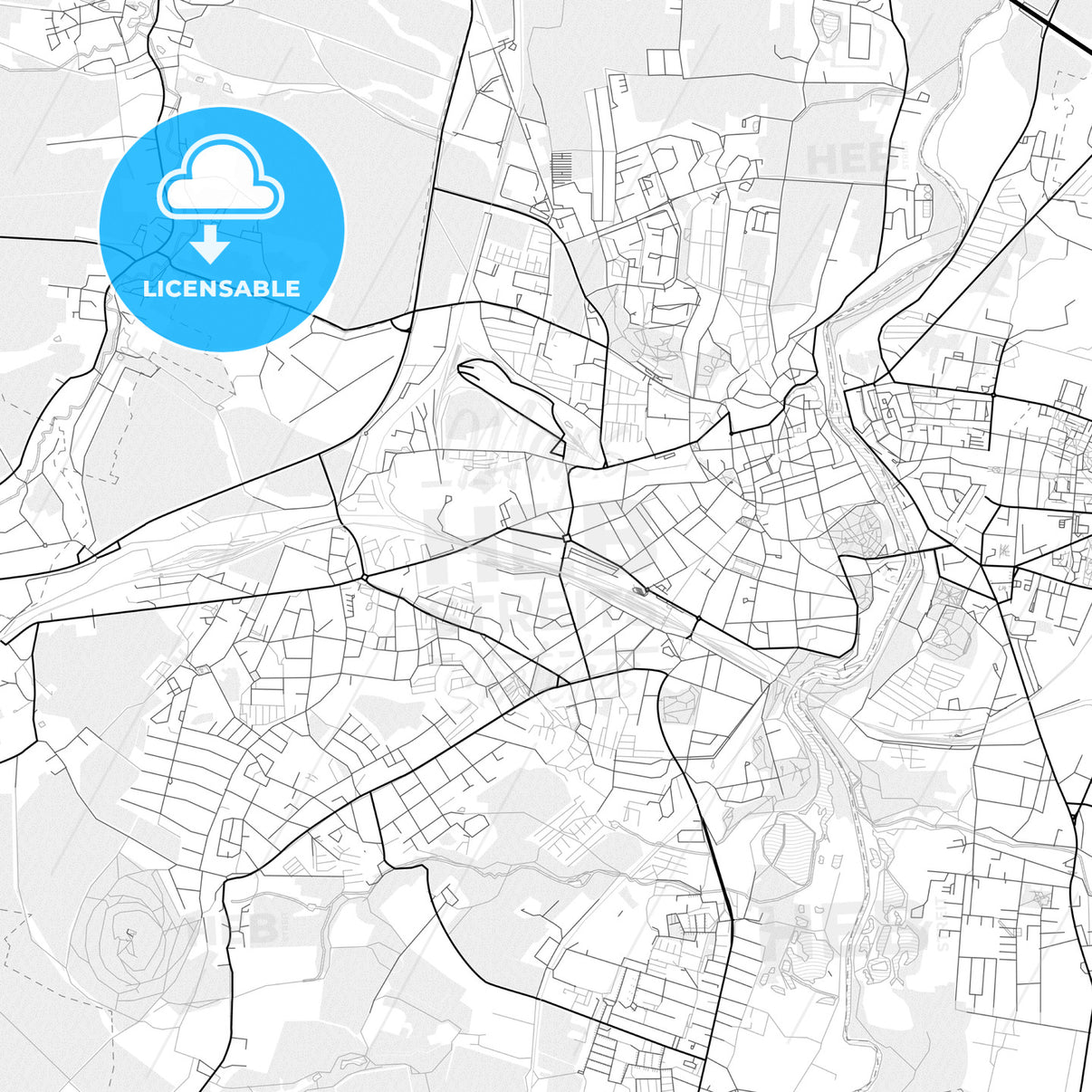 Vector PDF map of Gorlitz, Germany - HEBSTREITS