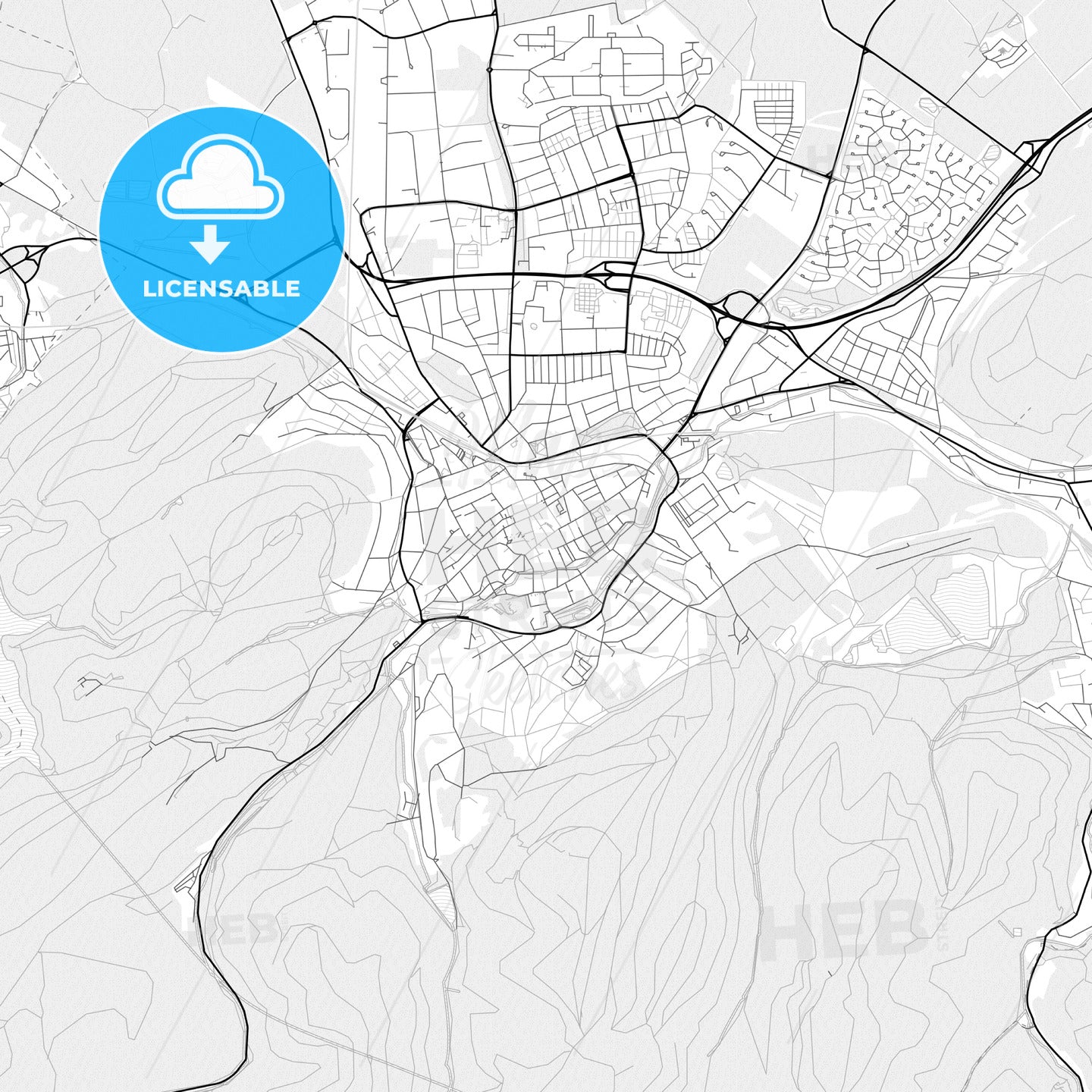 Vector PDF map of Goslar, Germany