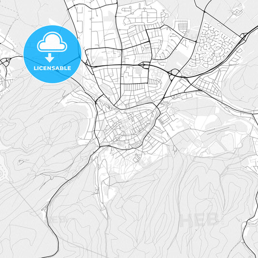 Vector PDF map of Goslar, Germany