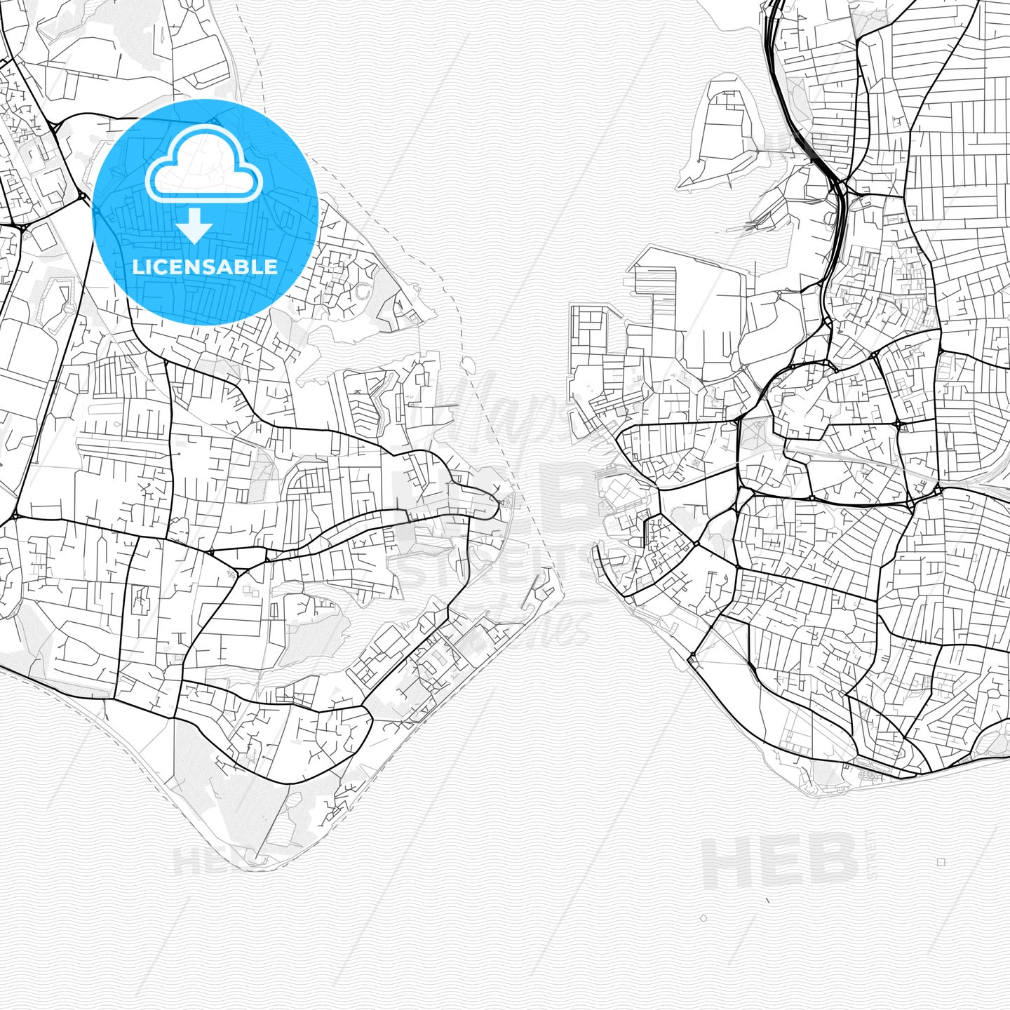 Vector PDF Map Of Gosport England HEBSTREITS   Vector PDF Map Of Gosport England 