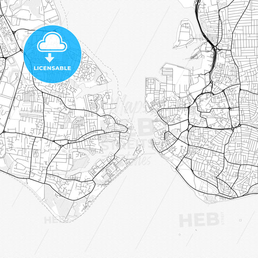 Vector PDF map of Gosport, England