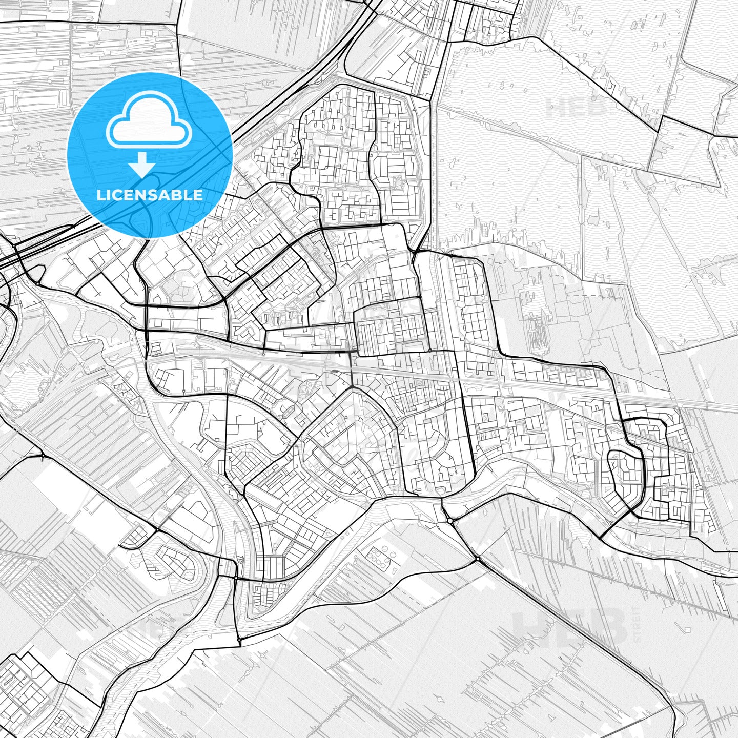 Vector PDF map of Gouda, Netherlands