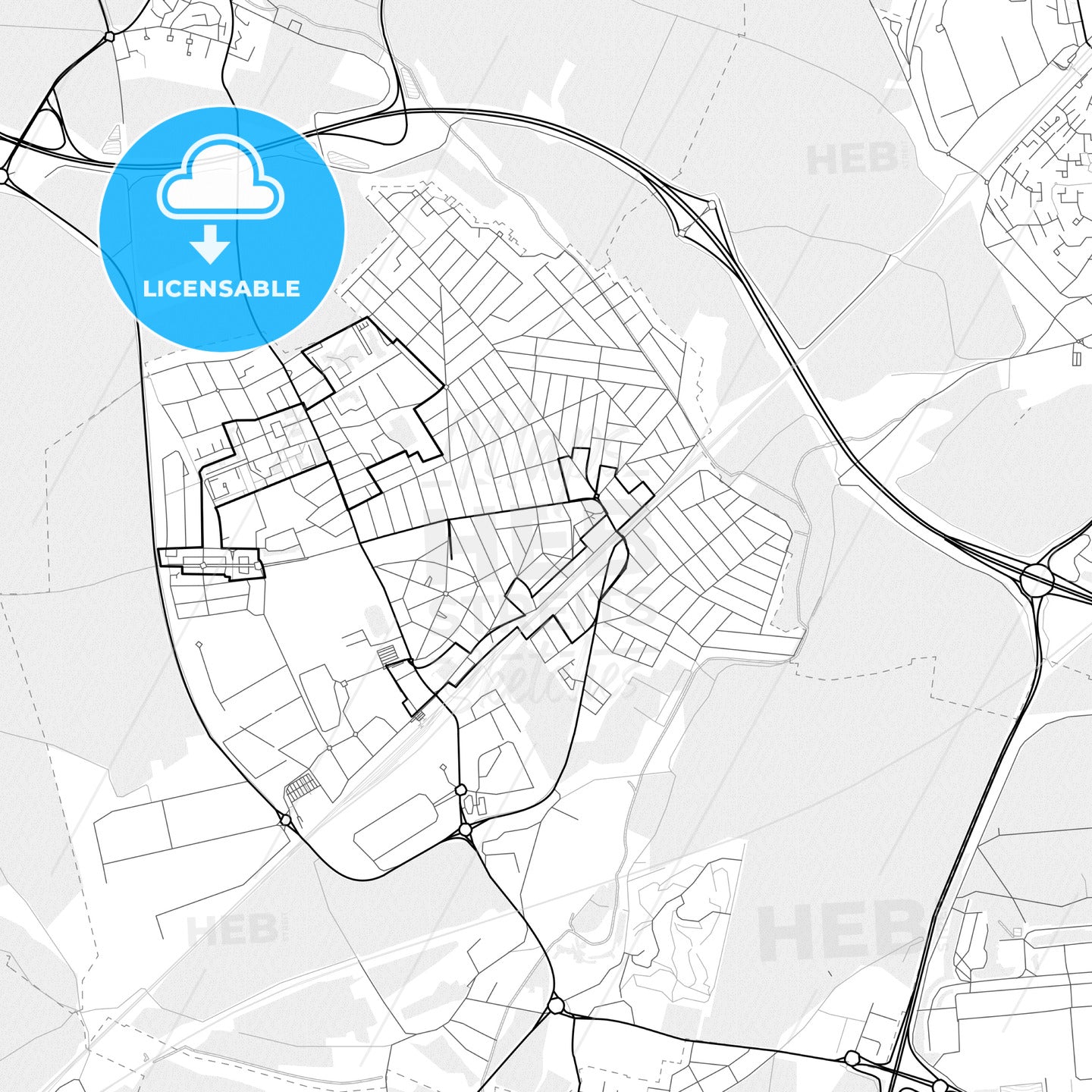 Vector PDF map of Goussainville, France