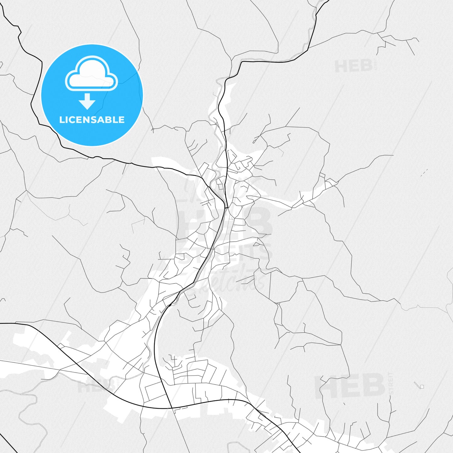 Vector PDF map of Gračanica, Bosnia and Herzegovina