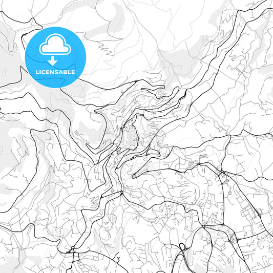 Vector PDF map of Grasse, France