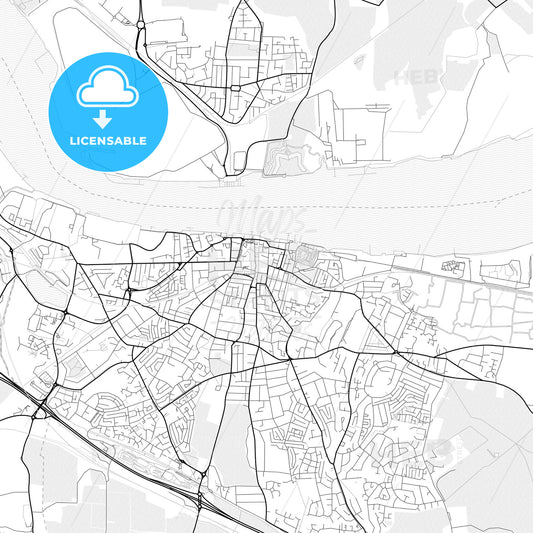 Vector PDF map of Gravesend, England
