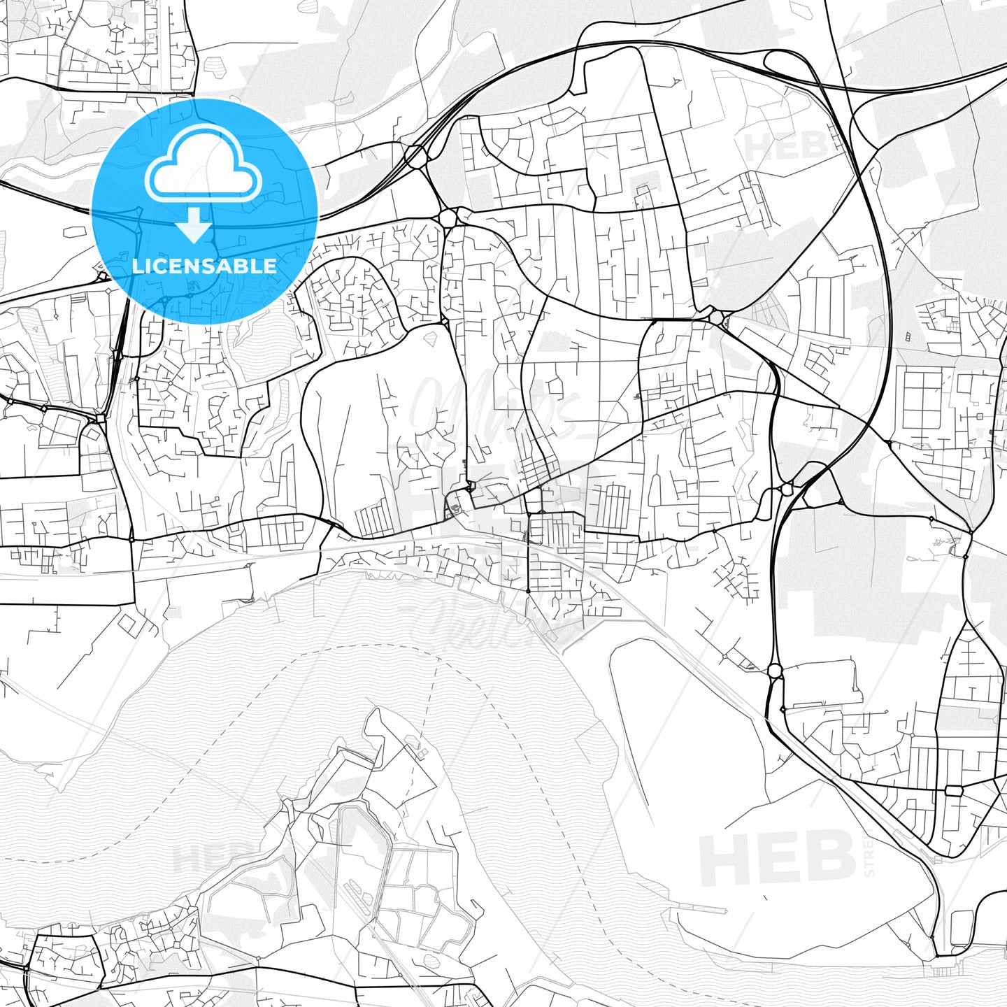 Vector PDF map of Grays, England