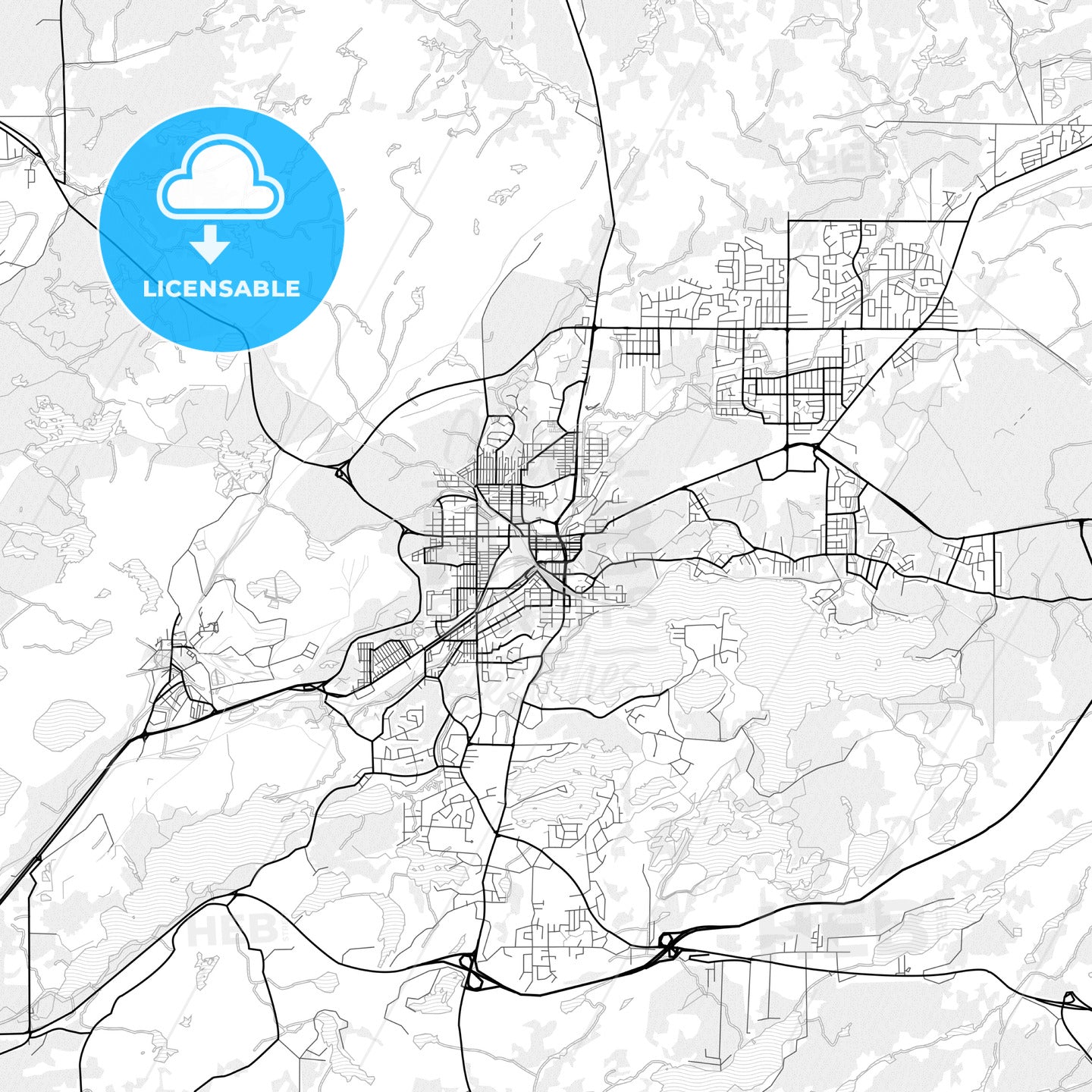 Vector PDF map of Greater Sudbury, Canada