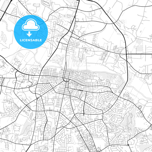 Vector PDF map of Greenville, North Carolina, United States