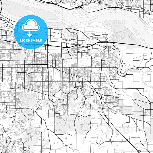 Vector PDF map of Gresham, Oregon, United States